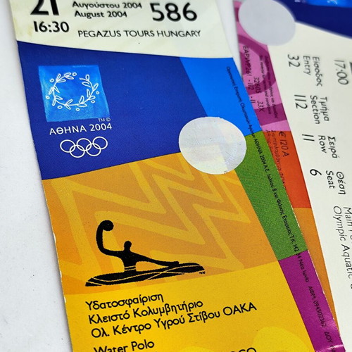 Olympic Games Athens 2004 Water Polo Tickets like new, set of 3