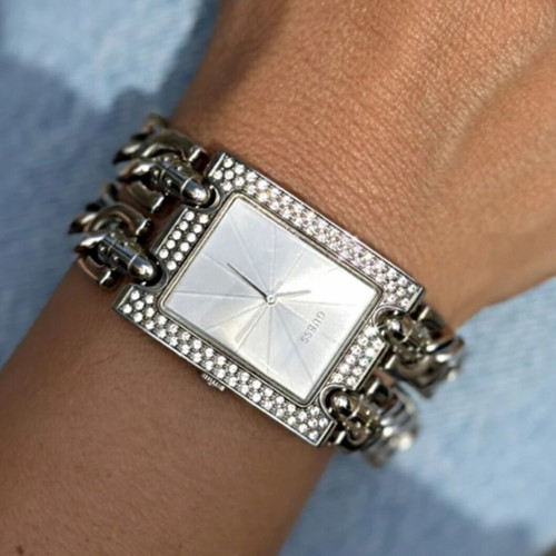 Guess women's watch 316L stainless steel with zircon, luxury chain bracelet like new