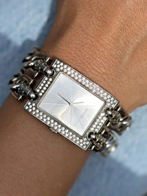 Guess women's watch 316L stainless steel with zircon, luxury chain bracelet like new
