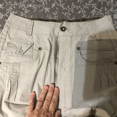 Attrattivo cargo midi skirt like new, gray beige khaki