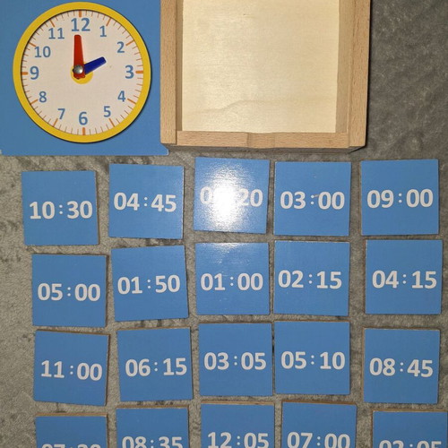 Wooden educational toys like new for learning time and math