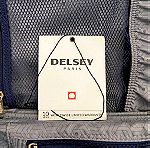  Βαλίτσα DELSEY Paris 25'' Expandable μπλέ χρώμα με περιστρεφόμενες ρόδες σχεδόν άθικτη