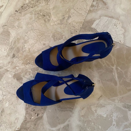 Bershka blue platform shoes used, size 38, heel height 12.5 cm