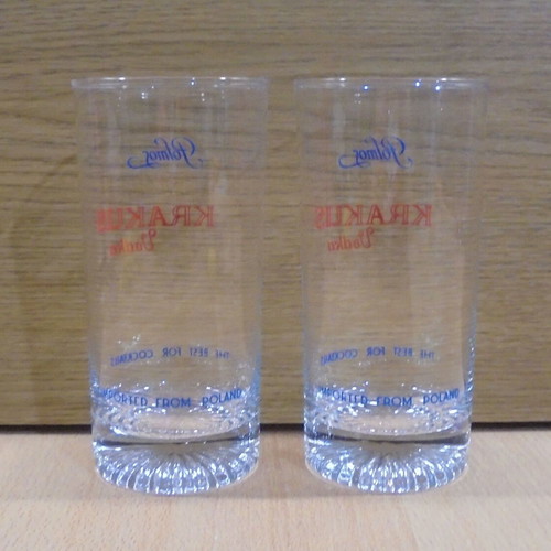 Krakus Vodka set of two promotional glasses like new