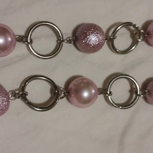 Necklace chain with pink beads new