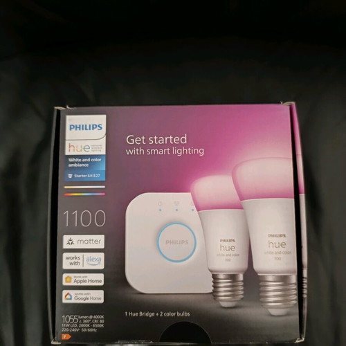Philips Hue LED Classic Bulb 9W 806-1100lm E27 230V 2000-6500K RGBW Dimmable 2pcs WiFi & Hub