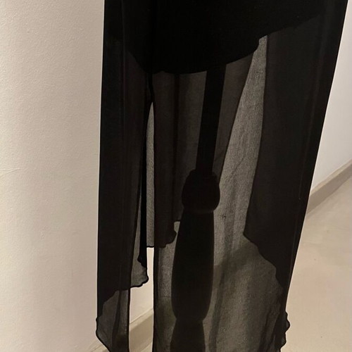Elastic black dress with straps like new, subtle glitter