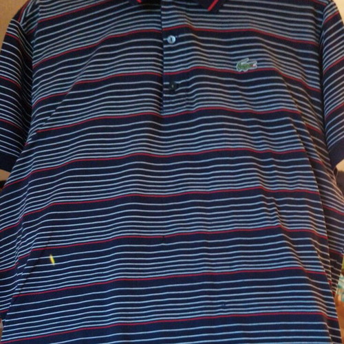 Lacoste men's polo shirt XL like new, dark blue red white
