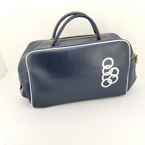 Olympic Air Ways leather bag with lock from 1980, used