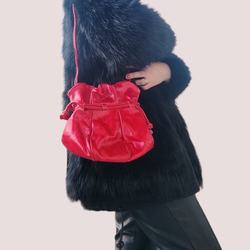 red handbag pouch