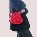 red handbag pouch