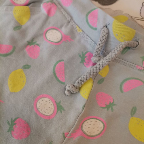 Summer shorts with fruit pattern, new, size 122 cm