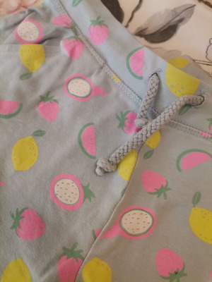 Summer shorts with fruit pattern, new, size 122 cm