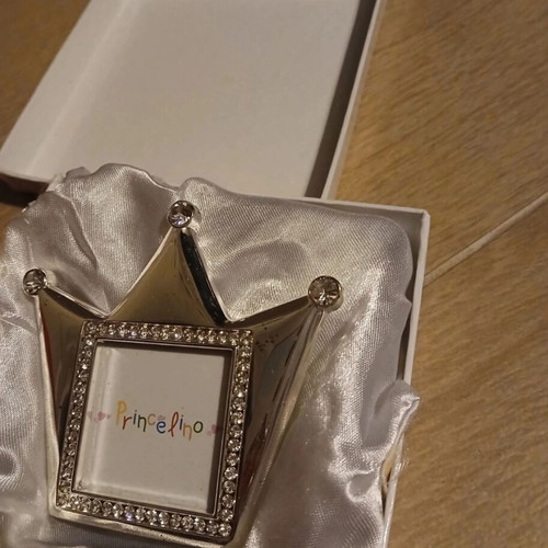 Children's frame silver 925 crown shape with white diamonds new