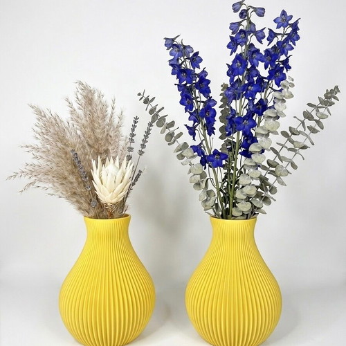 Modern geometric decorative vase yellow, eco-friendly