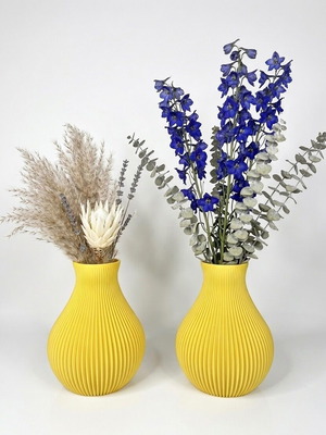 Modern geometric decorative vase yellow, eco-friendly