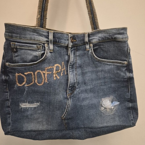 Denim women's bag like new, blue
