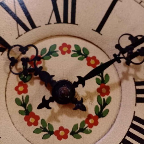 Hermle W150M-39 vintage hand-painted Black Forest wall clock