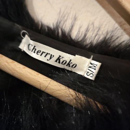 Faux Fur Cropped Jacket Cherry Koko like new, black, size S/M
