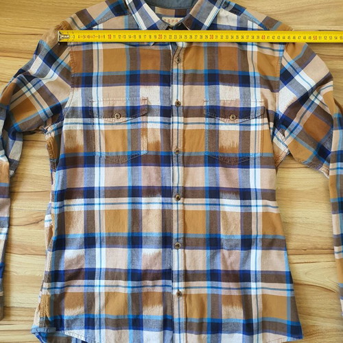 Esprit Slim Fit men's checked shirt like new, size L, 100% cotton