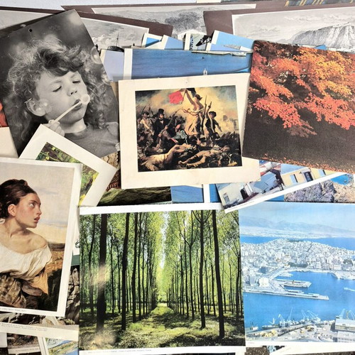 Large collection of vintage posters, calendars and photos used