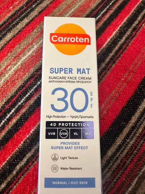 Carroten Waterproof Suncare Face Cream 30spf 50ml New