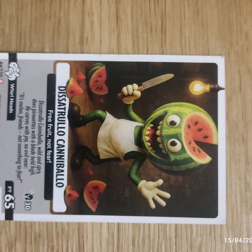 Brainrot Dissatrullo Canniballo card used, very good condition