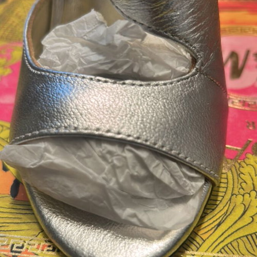 Versace for H&M sandals used, silver, size 36, leather