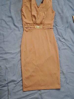 Φόρεμα midi μπεζ νέο, μέγεθος S/M UK 8