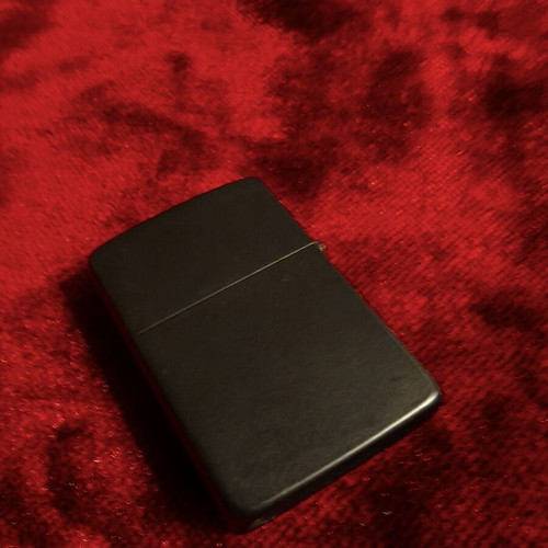 Zippo lighter black matte used with white logo