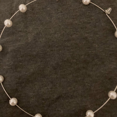 Hoop earrings new with pearl and steel diameter 11.5 cm
