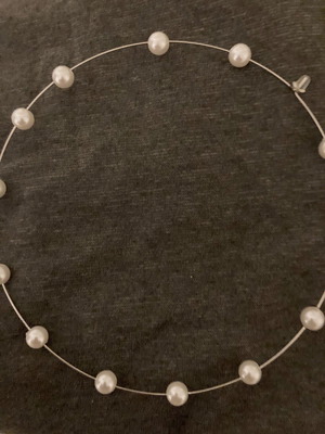 Hoop earrings new with pearl and steel diameter 11.5 cm
