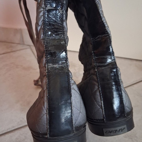 DKNY quilted boots used, size 38.5, gray
