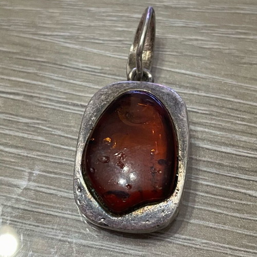 Silver 925 pendant used with amber vintage