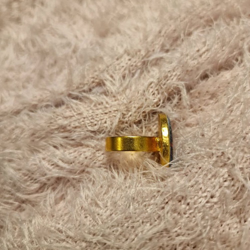Ring with liquid glass new, handmade