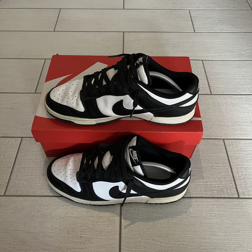 Nike Panda Dunks Low sneakers, size 45, black and white