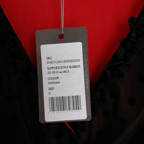 Women's evening dress new, black with red lining and satin belt