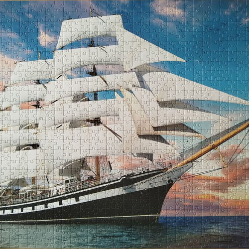 Trefl puzzle 1000 pieces used, ship theme
