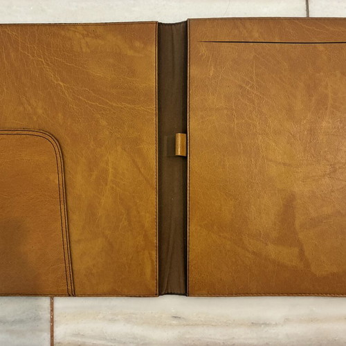 Vintage leather document holder, brown