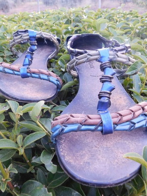 Lamica leather sandals used, multicolor, size 39