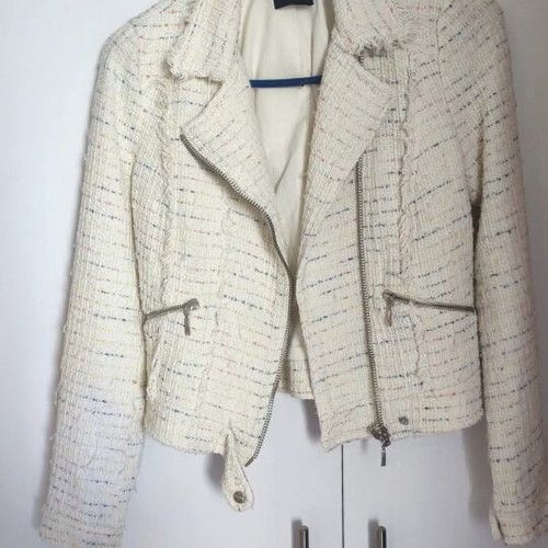 Zara Bouclé Jacket like new with decorative zippers