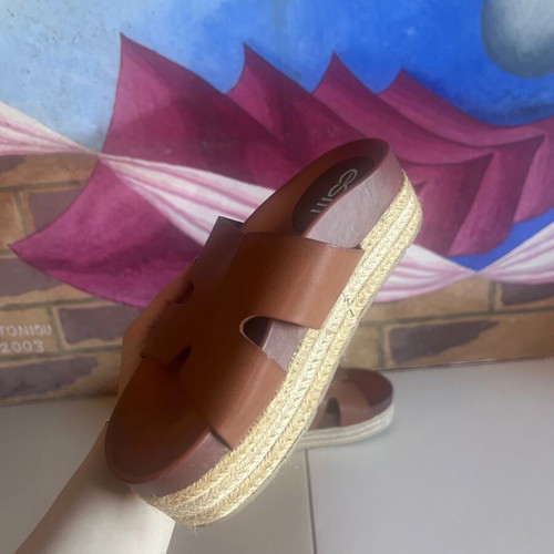 Estil platform sandals, tan brown, size 36