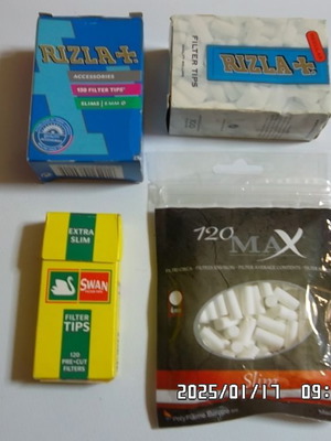 Filter tips used, pack with regular and slim sizes