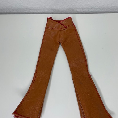 My Scene Custom flare παντελόνι μεταχειρισμένο, tan faux leather