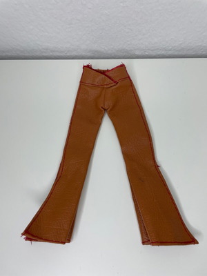 My Scene Custom flare παντελόνι μεταχειρισμένο, tan faux leather