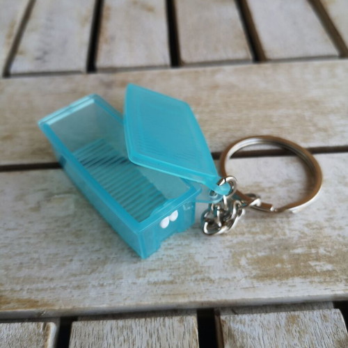 Tupperware Blue Fruit Container Keychain New Collectible