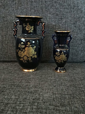 Χειροποίητα διακοσμητικά βάζα μεταχειρισμένα, ελληνικά, 24k χρυσό