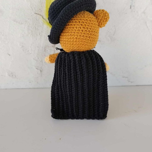 Handmade Puss in Boots cat new with black hat and cape
