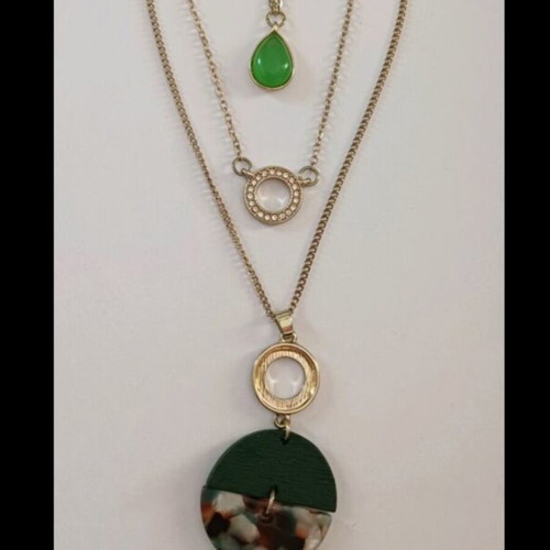 Axel triple necklace green gold new