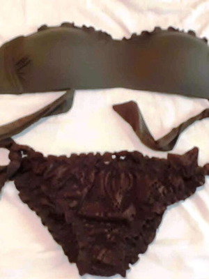 Calzedonia women's bikini set size M like new, khaki and brown